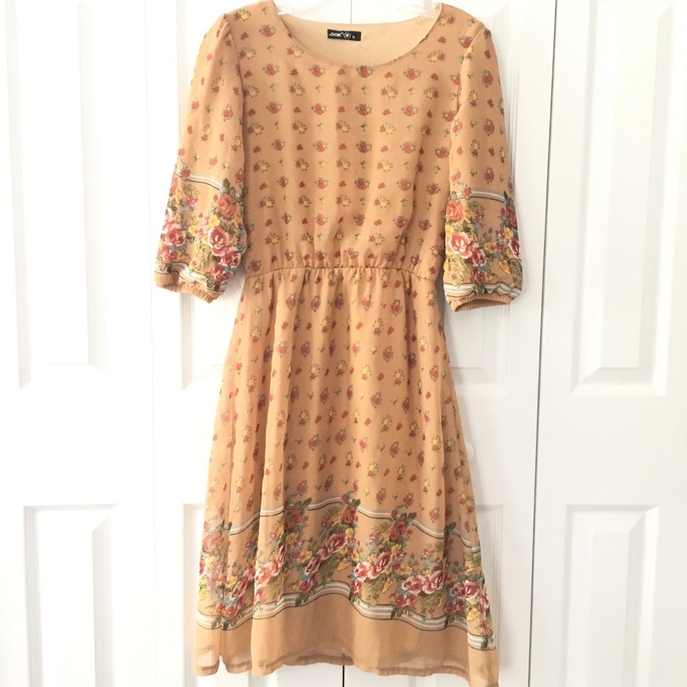 Women's boho flowy floral dress